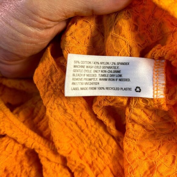 A New Day Orange Yellow Textured Puckered Tank Top Size L - Picture 6 of 7